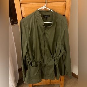 Lane Bryant Green Army Coat With Waist Drawstrings